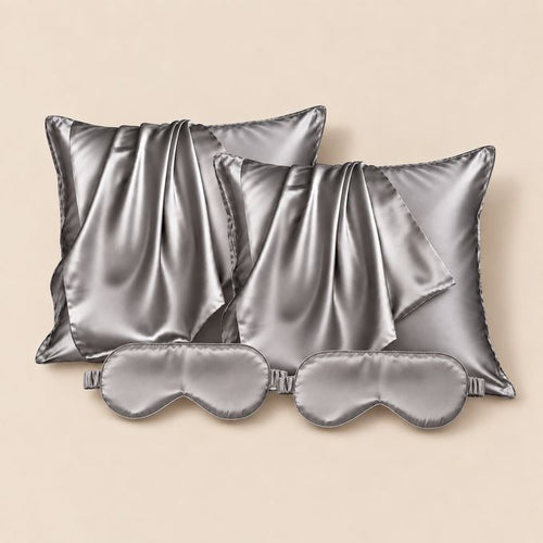 Coffret Double, taies 65×65 cm, coloris Ardoise